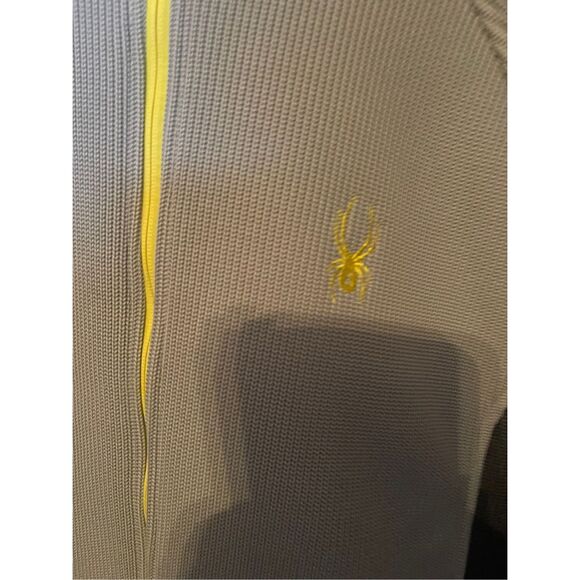 Spyder Mens Gray Black Foremost Full Zip Heavyweight Core Knit Jacket Size XL - Picture 5 of 14